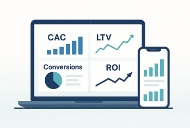 Отслеживание KPI CAC, LTV, конверсии, ROI